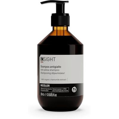 INSIGHT Anti-gele shampoo 350 ml speciaal voor het behoud van de kleur in wit, grijs of blond haar glazen verpakking INSIGHT Anti-gele shampoo 350 ml speciaal voor het behoud van de kleur in wit, grijs of blond haar glazen verpakking