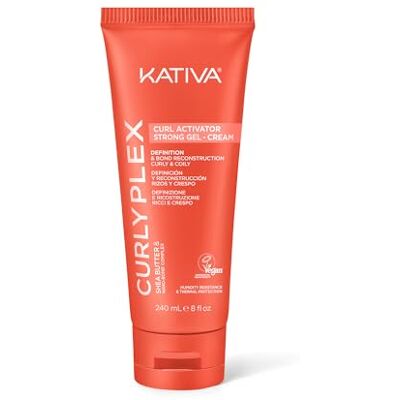 KATIVA Curly Plex Curl Activator Gel Cream 240 ml krullen, krullen of apro definitie en reconstructie met nano-bond-complex, shea butther en lijnzaad KATIVA Curly Plex Curl Activator Gel Cream 240 ml krullen, krullen of apro definitie en reconstructie met nano-bond-complex, shea butther en lijnzaad