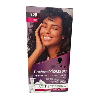 Perfect Mousse Schwarzkopf Permanente schuimverf, 200 zwart, niveau 3, 93 ml, 3 stuks Perfect Mousse Schwarzkopf Permanente schuimverf, 200 zwart, niveau 3, 93 ml, 3 stuks