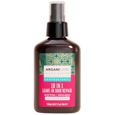 Arganicare Keratine-serie, 10-in-1 herstellende spray, zonder uitspoelen, met biologische keratine, versterkt en maakt het haar waterdicht, glanseffect, hoge hydratatie, alle haartypes, 150 ml Arganicare Keratine-serie, 10-in-1 herstellende spray, zonder uitspoelen, met biologische keratine, versterkt en maakt het haar waterdicht, glanseffect, hoge hydratatie, alle haartypes, 150 ml