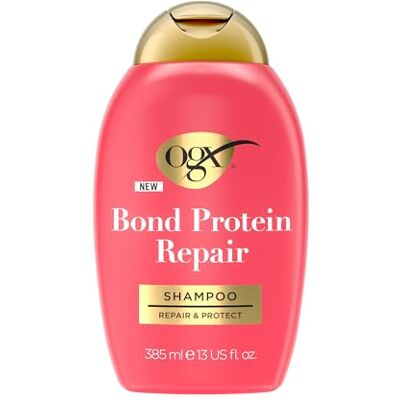 OGX Repair and Protect Bond Protein Repair Shampoo 385 ml – versterkt en herstelt broos, droog of beschadigd haar met Lipi Pro Shield-technologie en reparatietechnologie OGX Repair and Protect Bond Protein Repair Shampoo 385 ml – versterkt en herstelt broos, droog of beschadigd haar met Lipi Pro Shield-technologie en reparatietechnologie