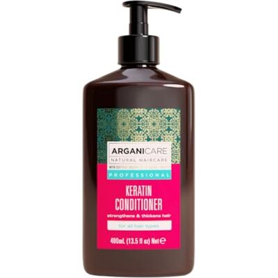 Arganicare Keratine-serie, herstellende en voedende aftershampoing, met biologische keratine, revitaliseert en versterkt, beschermt en herstelt, ultra-voedend, 400 ml Arganicare Keratine-serie, herstellende en voedende aftershampoing, met biologische keratine, revitaliseert en versterkt, beschermt en herstelt, ultra-voedend, 400 ml