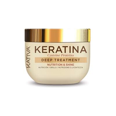 KATIVA Keratine CYSTEIN PROT DEEP TREATMENT 300 ml Intensieve behandeling die helpt om de haarvezel diep te herstellen en voeding en glans te geven KATIVA Keratine CYSTEIN PROT DEEP TREATMENT 300 ml Intensieve behandeling die helpt om de haarvezel diep te herstellen en voeding en glans te geven