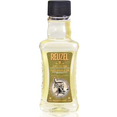 REUZEL 3-in-1 Tea Tree Shampoo – reinigt haar en lichaam – verzorgt en hydrateert je huid en is ideaal voor algemene scalp care – spoelt schoon en kan dagelijks worden gebruikt – 100 ml REUZEL 3-in-1 Tea Tree Shampoo – reinigt haar en lichaam – verzorgt en hydrateert je huid en is ideaal voor algemene scalp care – spoelt schoon en kan dagelijks worden gebruikt – 100 ml