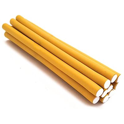 La Rosa NIKO 10 stuks 10 mm flexibele schuimstaven voor krullen en golven, stylinggereedschap voor kappers/kapper, geel (10 mm) La Rosa NIKO 10 stuks 10 mm flexibele schuimstaven voor krullen en golven, stylinggereedschap voor kappers/kapper, geel (10 mm)