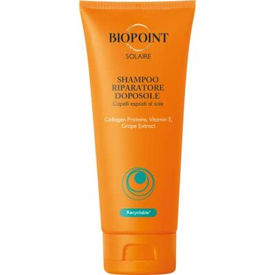 BIOPOINT SOLAIRE Repair After Sun Shampoo voor droog en beschadigd haar, beschermt tegen zonnestress, uitdrogende en herstructurerende werking, geeft vocht en voeding, 200 ml BIOPOINT SOLAIRE Repair After Sun Shampoo voor droog en beschadigd haar, beschermt tegen zonnestress, uitdrogende en herstructurerende werking, geeft vocht en voeding, 200 ml