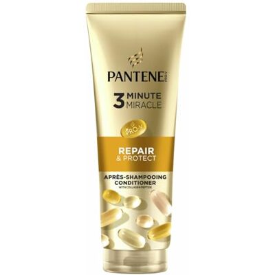 Pantene Pro-V Repair & Protect 3 Minute Miracle Conditioner 220 ml voor droog en beschadigd haar, Pro-V-formule met Active Nutri-Plex, helpt zichtbare schade in 1 toepassing te herstellen Pantene Pro-V Repair & Protect 3 Minute Miracle Conditioner 220 ml voor droog en beschadigd haar, Pro-V-formule met Active Nutri-Plex, helpt zichtbare schade in 1 toepassing te herstellen