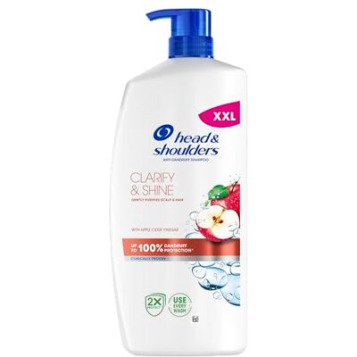 Head & Shoulders Clarify & Shine Anti-roos shampoo, 800 ml, met zuiverende shampoopomp, tot 100% roosbescherming, klinisch getest, reinigt zacht de hoofdhuid Head & Shoulders Clarify & Shine Anti-roos shampoo, 800 ml, met zuiverende shampoopomp, tot 100% roosbescherming, klinisch getest, reinigt zacht de hoofdhuid