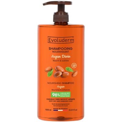 Evoluderm Argan Divin voedende shampoo 1000 ml 96% natuurlijke oorsprong veganistisch gemaakt in Frankrijk Evoluderm Argan Divin voedende shampoo 1000 ml 96% natuurlijke oorsprong veganistisch gemaakt in Frankrijk