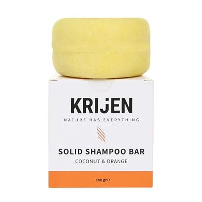 Krijen Veganistische shampoo met kokosolie en sinaasappelolie, 100 g, volume voor fijn en normaal haar, bevat plantaardige eiwitten en provitamine B5 Krijen Veganistische shampoo met kokosolie en sinaasappelolie, 100 g, volume voor fijn en normaal haar, bevat plantaardige eiwitten en provitamine B5