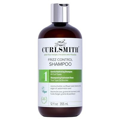 CURLSMITH Anti-kroes reiniger, milde en hydraterende shampoo, voor alle soorten krullen, langdurige kroezencontrole, veganistisch (355 ml) CURLSMITH Anti-kroes reiniger, milde en hydraterende shampoo, voor alle soorten krullen, langdurige kroezencontrole, veganistisch (355 ml)
