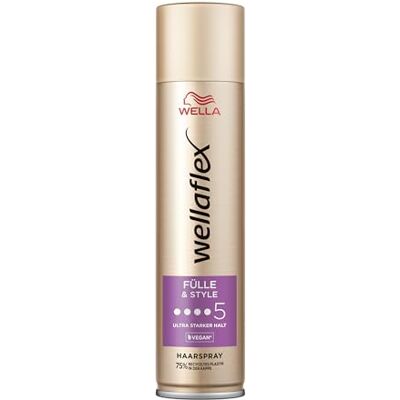 Wellaflex Fülle & Style haarlak voor dames, tot 48 uur extra sterke grip, voor vol en volumineus haar, zacht voor de hoofdhuid, dermatologisch getest, veganistische formule, Wellaflex Fülle & Style haarlak voor dames, tot 48 uur extra sterke grip, voor vol en volumineus haar, zacht voor de hoofdhuid, dermatologisch getest, veganistische formule,