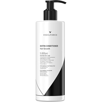 VIDALFORCE After Shampoo Biotine 5000 mcg met 18 multivitaminen en mineralen XXL 400 ml biotine haar groeit snel I na shampoo met biotine I anti-haaruitval voor dames en heren VIDALFORCE After Shampoo Biotine 5000 mcg met 18 multivitaminen en mineralen XXL 400 ml biotine haar groeit snel I na shampoo met biotine I anti-haaruitval voor dames en heren