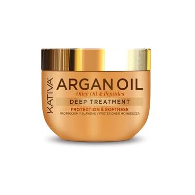 KATIVA Argan Oil Olive Peptides Haarmasker, intensieve herstellende behandeling, hydraterende behandeling voor het haar, bescherming, zachtheid en glans, biologische arganolie, 300 g KATIVA Argan Oil Olive Peptides Haarmasker, intensieve herstellende behandeling, hydraterende behandeling voor het haar, bescherming, zachtheid en glans, biologische arganolie, 300 g