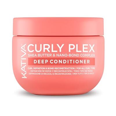 KATIVA Curly Plex Deep Conditioner 450 ml alle soorten krullen kruldefinitie en reconstructie met nano-bond-complex, shea butther en lijnzaad KATIVA Curly Plex Deep Conditioner 450 ml alle soorten krullen kruldefinitie en reconstructie met nano-bond-complex, shea butther en lijnzaad