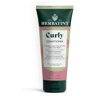 Herbatint Curly Conditioner Krullend Balsem 200 ml, biologische voedende balsem speciaal voor krullend of golvend haar, gecertificeerd, exclusieve formule met natuurlijke extracten, veganistisch Herbatint Curly Conditioner Krullend Balsem 200 ml, biologische voedende balsem speciaal voor krullend of golvend haar, gecertificeerd, exclusieve formule met natuurlijke extracten, veganistisch