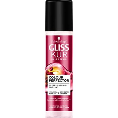 Gliss Kur Express Colour Perfector Repair Conditioner (200 ml) voor geverfd, gestroomlijnd of gekleurd haar, kleurbescherming en perfecte ontwarring Gliss Kur Express Colour Perfector Repair Conditioner (200 ml) voor geverfd, gestroomlijnd of gekleurd haar, kleurbescherming en perfecte ontwarring