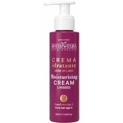 Maternatura , Vochtinbrengende crème met lijnzaad, stijl voor het definiëren van krullen, anti-kroeseffecten, biologische schoonheidsroutine krullend haar, gemaakt in Italië, 100 ml Maternatura , Vochtinbrengende crème met lijnzaad, stijl voor het definiëren van krullen, anti-kroeseffecten, biologische schoonheidsroutine krullend haar, gemaakt in Italië, 100 ml