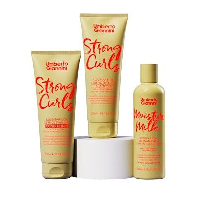 Umberto Giannini Curly Hair Routine Strong Curls versterken en hydrateren (3 producten) shampoo, conditioner en hydraterende behandeling zonder uitspoelen met melk biotine sulfaatvrij + veganistisch Umberto Giannini Curly Hair Routine Strong Curls versterken en hydrateren (3 producten) shampoo, conditioner en hydraterende behandeling zonder uitspoelen met melk biotine sulfaatvrij + veganistisch