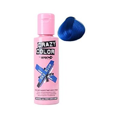 Crazy Color Crazy Colour Semi-Permanent Hair Dye By Renbow Sky Blue No.59 (100 ml) Doos van 4 Crazy Color Crazy Colour Semi-Permanent Hair Dye By Renbow Sky Blue No.59 (100 ml) Doos van 4