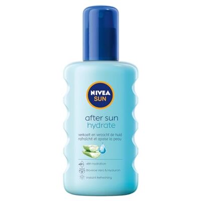 NIVEA SUN Hydraterende aftersun spray (1 x 200 ml), hydraterende lichaamsspray met biologische aloë vera voor intensieve en langdurige hydratatie NIVEA SUN Hydraterende aftersun spray (1 x 200 ml), hydraterende lichaamsspray met biologische aloë vera voor intensieve en langdurige hydratatie
