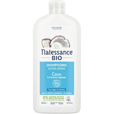 Natessance Shampooing extra-doux Coco Bio & Kératine végétale 500 ml Natessance Shampooing extra-doux Coco Bio & Kératine végétale 500 ml