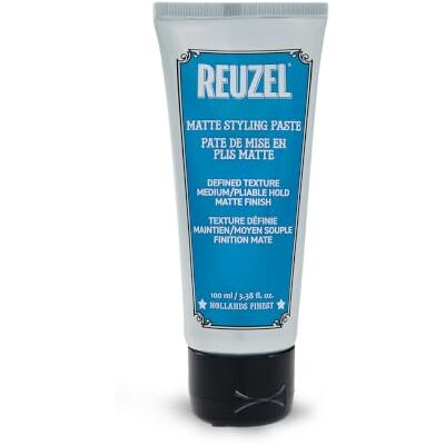 REUZEL Matte Styling Paste – Medium, Opvouwbaar Hold – voegt dikheid Flexibele haarpasta met lage glans matte afwerking. Voeg textuur, volume en definitie toe voor kort haar REUZEL Matte Styling Paste – Medium, Opvouwbaar Hold – voegt dikheid Flexibele haarpasta met lage glans matte afwerking. Voeg textuur, volume en definitie toe voor kort haar