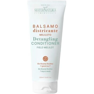 Maternatura , Ontwarrende balsem met Melilotus, haarbalsem voor veelvuldig wassen, voedt en ontwart het haar, Bio Beauty Routine, 7 dagen per week, gemaakt in Italië, 250 ml Maternatura , Ontwarrende balsem met Melilotus, haarbalsem voor veelvuldig wassen, voedt en ontwart het haar, Bio Beauty Routine, 7 dagen per week, gemaakt in Italië, 250 ml