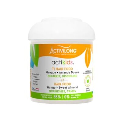 Activilong Ti Hair Food Actikids Zonder uitspoelen Kinky krullend haar Vanaf 3 jaar Voedt en discipline Natuurlijke ingrediënten Veganistisch Hypoallergene geur Made in France 100ml Activilong Ti Hair Food Actikids Zonder uitspoelen Kinky krullend haar Vanaf 3 jaar Voedt en discipline Natuurlijke ingrediënten Veganistisch Hypoallergene geur Made in France 100ml