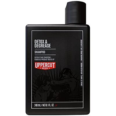 UPPERCUT DELUXE Detox and Degrease Shampoo, Deep Clean Shampoo om Build Up te verwijderen, geschikt voor olieachtige haartypes, met toegevoegde houtskool, 240 ml UPPERCUT DELUXE Detox and Degrease Shampoo, Deep Clean Shampoo om Build Up te verwijderen, geschikt voor olieachtige haartypes, met toegevoegde houtskool, 240 ml