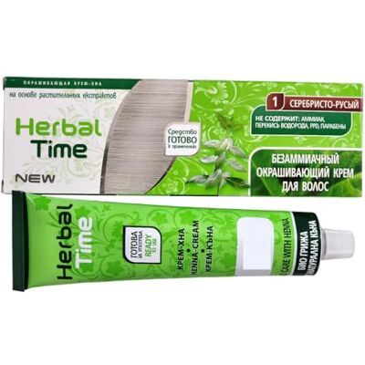 Herbal Time Henna haarkleurcrème nr. 1 blond-zilver "" zonder ammoniak, zonder sulfaten, zonder parabenen (75 ml) Herbal Time Henna haarkleurcrème nr. 1 blond-zilver "" zonder ammoniak, zonder sulfaten, zonder parabenen (75 ml)