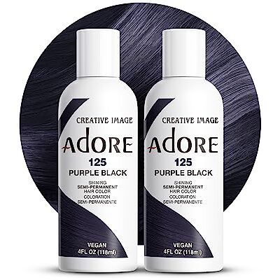 Adore Shining Haarverf, semi-permanent, paars, zwart (125), 118 ml Adore Shining Haarverf, semi-permanent, paars, zwart (125), 118 ml