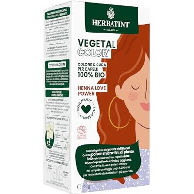 Herbatint Vegetal Color 100% natuurlijke en biologische plantaardige kleur Henna Love Power pure henna 100 g Herbatint Vegetal Color 100% natuurlijke en biologische plantaardige kleur Henna Love Power pure henna 100 g