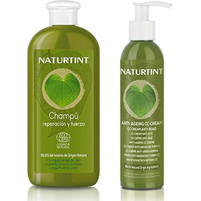 Naturtint Repair & Force Shampoo + CC Cream No Rinse Hair Mask + 95% natuurlijke ingrediënten 330 ml + 200 ml Naturtint Repair & Force Shampoo + CC Cream No Rinse Hair Mask + 95% natuurlijke ingrediënten 330 ml + 200 ml