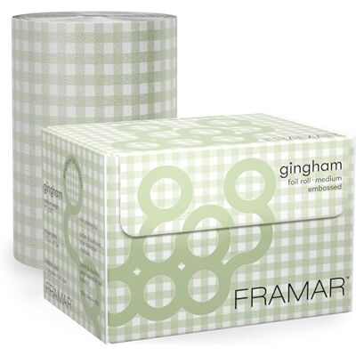 FRAMAR Groene gingham highlightfolie voor kappers kappersaluminiumfolie, aluminiumfolie voor highlights set, haarfolie, highlightfolie, folierollen, highlightpapier 97,5 meter FRAMAR Groene gingham highlightfolie voor kappers kappersaluminiumfolie, aluminiumfolie voor highlights set, haarfolie, highlightfolie, folierollen, highlightpapier 97,5 meter