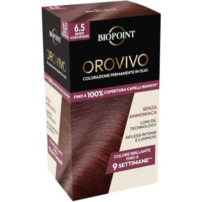 BIOPOINT Ovivo 6,5 donkerblond mahonie, oliekleurige haarset zonder ammoniak, voedzame en stralende werking, geeft een intensieve en glanzende kleur, 142 ml BIOPOINT Ovivo 6,5 donkerblond mahonie, oliekleurige haarset zonder ammoniak, voedzame en stralende werking, geeft een intensieve en glanzende kleur, 142 ml