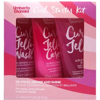 Umberto Giannini Curl Jelly Starterset 3 x 50 ml Curl Scrunching Jelly, shampoo en conditioner Umberto Giannini Curl Jelly Starterset 3 x 50 ml Curl Scrunching Jelly, shampoo en conditioner
