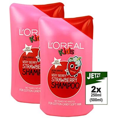 L'ORÉAL Kids Very Berry Aardbeienshampoo, 2 x 250 ml (500 ml) kindershampoo L'ORÉAL Kids Very Berry Aardbeienshampoo, 2 x 250 ml (500 ml) kindershampoo