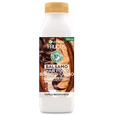 Garnier Fructis Hair Food regenererende cacaoboter, balsem voor droog en krullend haar, 97% ingrediënten van natuurlijke oorsprong, zonder siliconen, 350 ml Garnier Fructis Hair Food regenererende cacaoboter, balsem voor droog en krullend haar, 97% ingrediënten van natuurlijke oorsprong, zonder siliconen, 350 ml