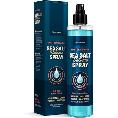 WoldoHealth Zeezout spray 250 ml voor meer volume en textuur, mat strandeffect, plakt niet, discrete uniseks geur voor fijn, kort en lang haar WoldoHealth Zeezout spray 250 ml voor meer volume en textuur, mat strandeffect, plakt niet, discrete uniseks geur voor fijn, kort en lang haar