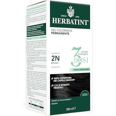 Herbatint Permanente kleurgel, 300 ml, 2N bruin, ammoniakvrij, voor de gevoelige huid, 100% dekking van wit haar, met 8 biologische natuurlijke extracten Herbatint Permanente kleurgel, 300 ml, 2N bruin, ammoniakvrij, voor de gevoelige huid, 100% dekking van wit haar, met 8 biologische natuurlijke extracten