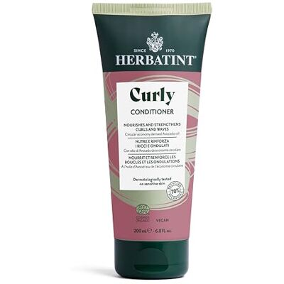 Herbatint Curly Conditioner Krullende Balsem – 200 ml, biologische voedende balsem speciaal voor krullend of golvend haar, Ecocert-gecertificeerd, exclusieve formule met natuurlijke extracten, veganistisch Herbatint Curly Conditioner Krullende Balsem – 200 ml, biologische voedende balsem speciaal voor krullend of golvend haar, Ecocert-gecertificeerd, exclusieve formule met natuurlijke extracten, veganistisch