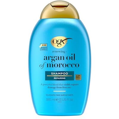 OGX Argan Oil of Morocco Regenererende shampoo (385 ml), herstelt zichtbaar haarschade vanaf het eerste gebruik, haarverzorgingsshampoo met arganolie voor droog haar en OGX Argan Oil of Morocco Regenererende shampoo (385 ml), herstelt zichtbaar haarschade vanaf het eerste gebruik, haarverzorgingsshampoo met arganolie voor droog haar en