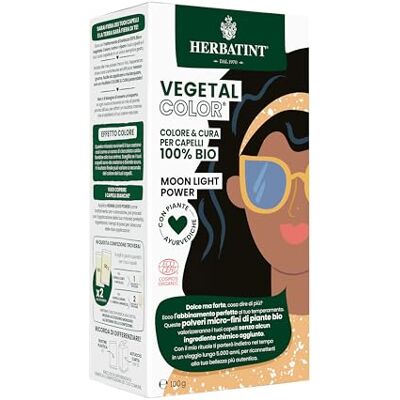 Herbatint Vegetal Color 100% natuurlijke en biologische plantaardige kleur Moon Light Power zwart 100 g Herbatint Vegetal Color 100% natuurlijke en biologische plantaardige kleur Moon Light Power zwart 100 g