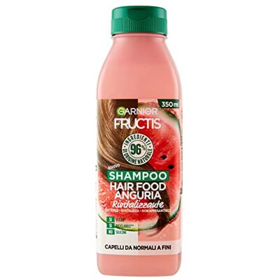 Garnier Fructis Hair Food Revitaliserende watermeloen, shampoo voor fijn haar, 96% ingrediënten van natuurlijke oorsprong, zonder siliconen Garnier Fructis Hair Food Revitaliserende watermeloen, shampoo voor fijn haar, 96% ingrediënten van natuurlijke oorsprong, zonder siliconen