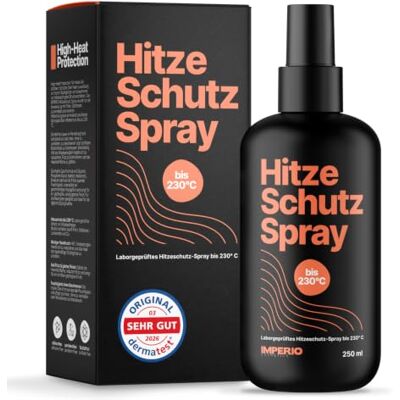 IMPERIO Hittebescherming voor het haar getest tot 230 °C, spray van Laboratorium getest tot 230 °C, zeer goede Dermatest, voor haardroger, stijltang, krultang en krultang IMPERIO Hittebescherming voor het haar getest tot 230 °C, spray van Laboratorium getest tot 230 °C, zeer goede Dermatest, voor haardroger, stijltang, krultang en krultang
