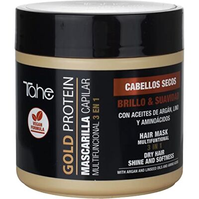 Tahe Gold Protein 3-in-1 haarmasker voor droog, glanzend en zacht haar (400 ml) Tahe Gold Protein 3-in-1 haarmasker voor droog, glanzend en zacht haar (400 ml)