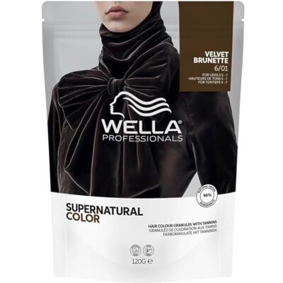 WELLA Supernatural Color 6/01 Velvet Brunette 120 g Professionele kleuring met natuurlijk effect, zachte dekking en lichtreflecties, natuurlijk en gelijkmatig resultaat WELLA Supernatural Color 6/01 Velvet Brunette 120 g Professionele kleuring met natuurlijk effect, zachte dekking en lichtreflecties, natuurlijk en gelijkmatig resultaat