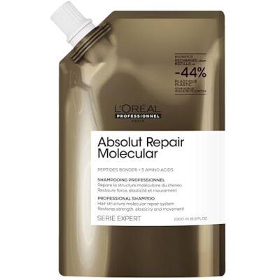 L'ORÉAL Absolut Repair Molecular Shampoo voor beschadigd haar, 1000 ml L'ORÉAL Absolut Repair Molecular Shampoo voor beschadigd haar, 1000 ml