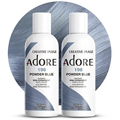Adore Glanzende semi-permanente haarkleur, 118 ml (poederblauw (198)) Adore Glanzende semi-permanente haarkleur, 118 ml (poederblauw (198))
